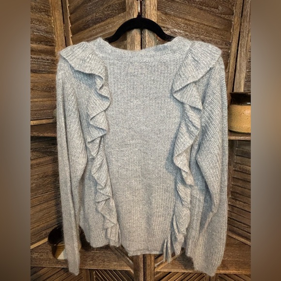 POL Light Gray Ruffled Cardigan - Picture 3 of 5